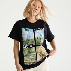 AEROPOSTALE MONET ART ARTSY GRAPHIC T-SHIRT OVERSIZED GRAPHIC T-SHIRT